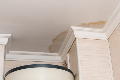 Damaged ceiling from water leak
